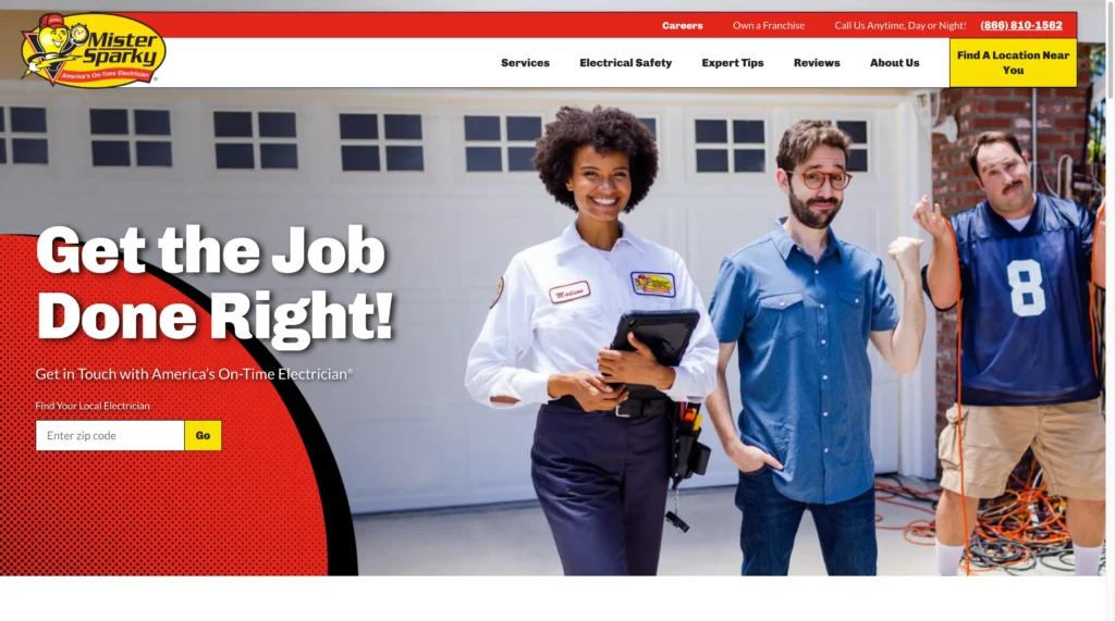 sample of electrician website design