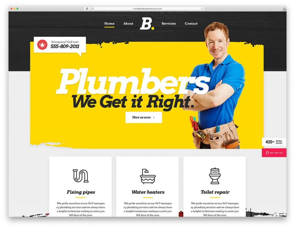 sample of plumbing website design